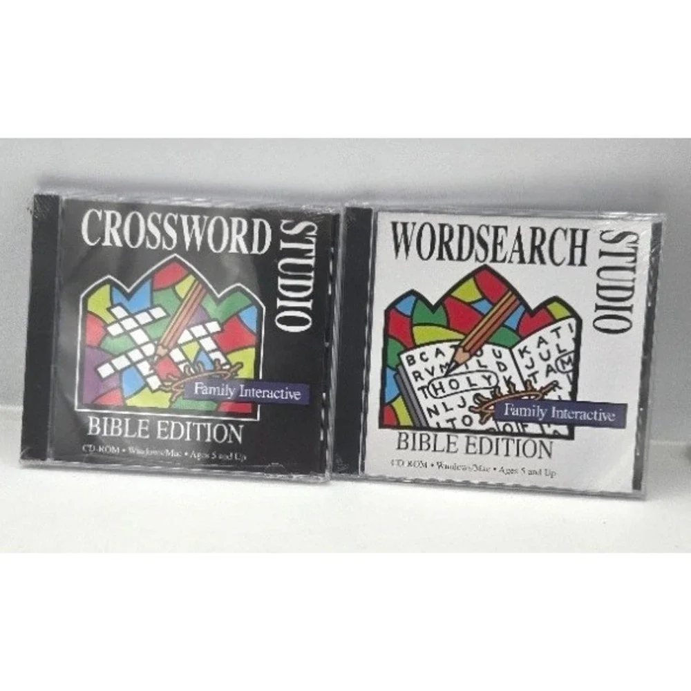Vintage Bible Crossword & Word Search Studio PC CD-ROM Software Lot 1997 New